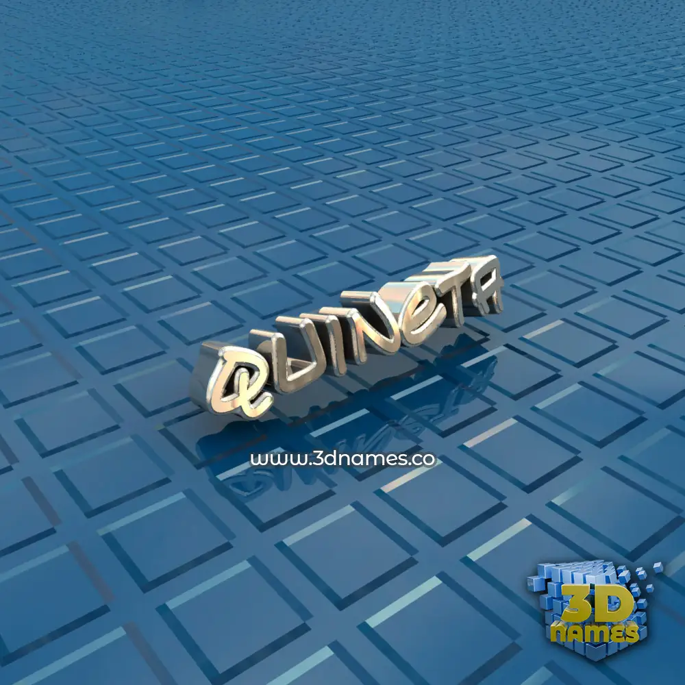 quineta in Blue Bling style - 3D name wallpaper