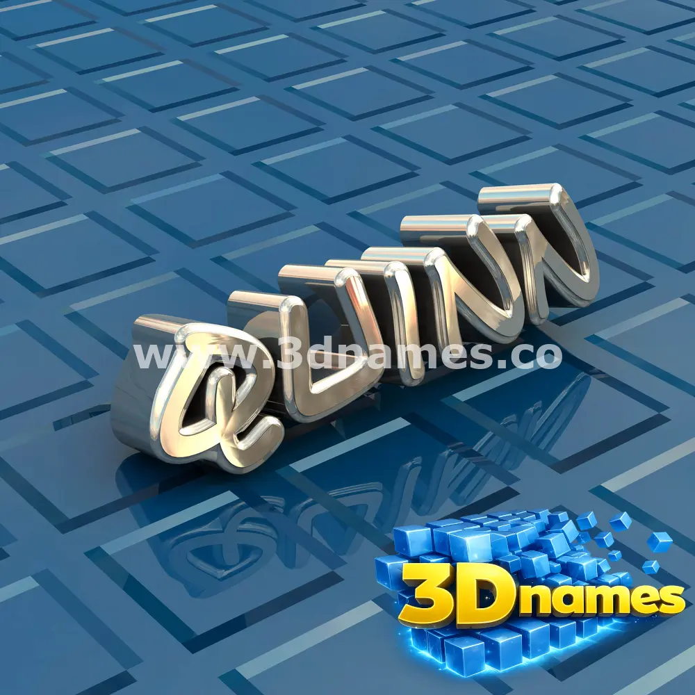 quinn in Blue Bling style - 3D name wallpaper