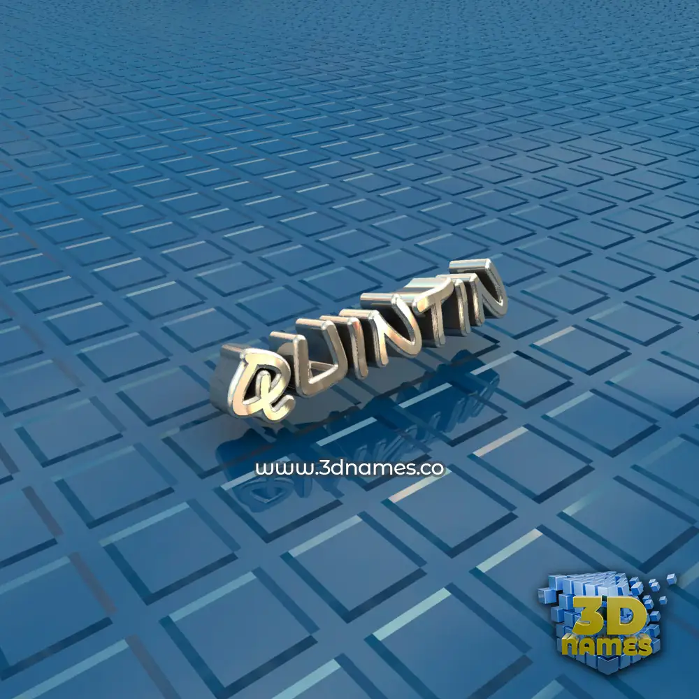 quintin in Blue Bling style - 3D name wallpaper