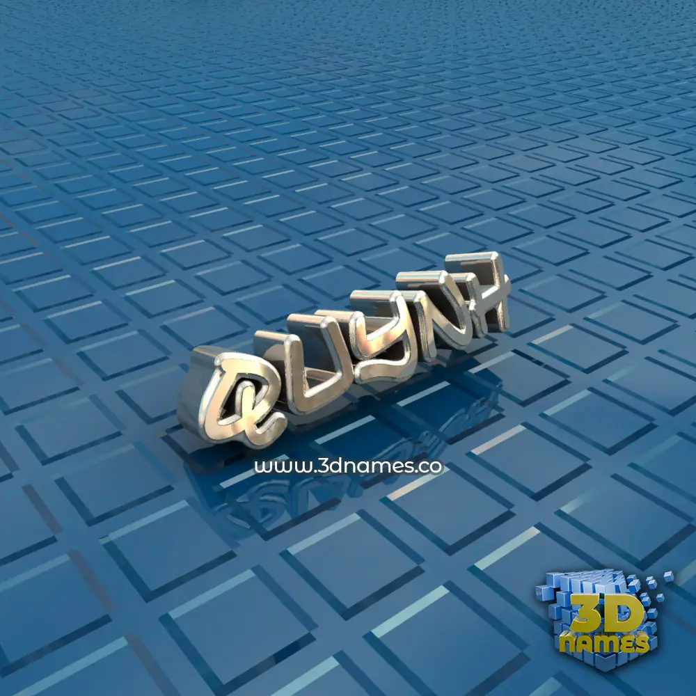 quynh in Blue Bling style - 3D name wallpaper