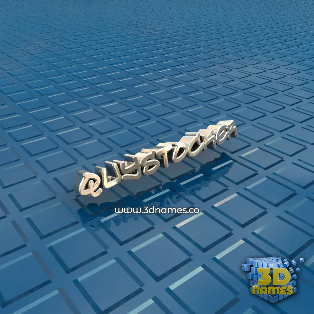 quystocker in Blue Bling style - 3D name wallpaper