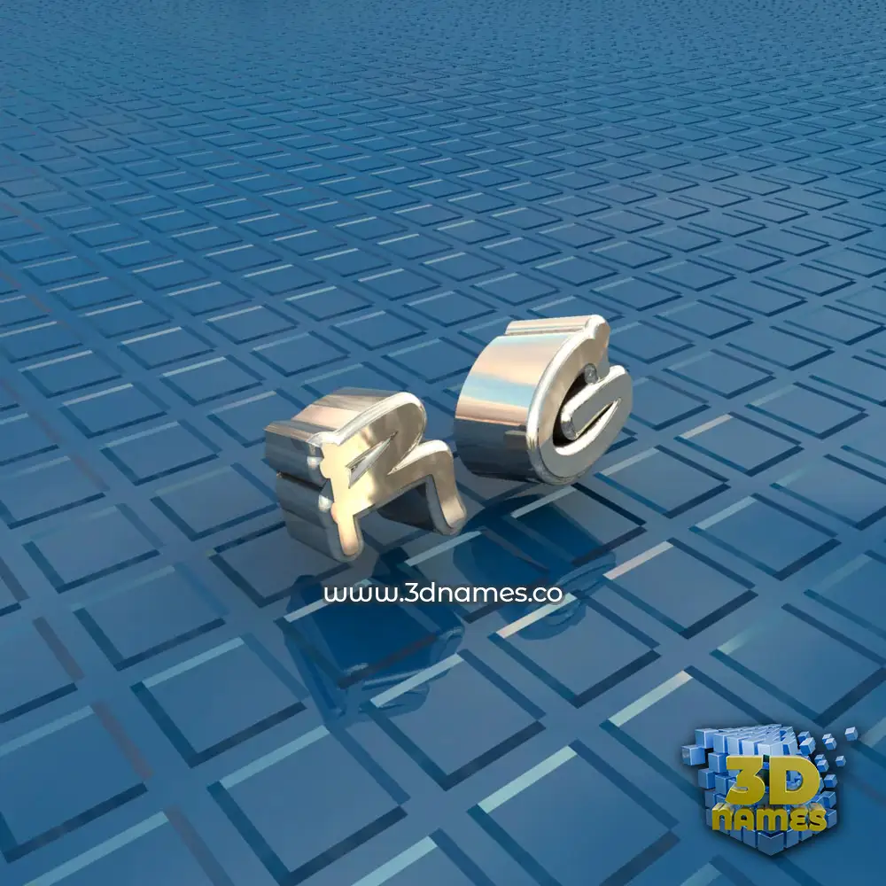 r g in Blue Bling style - 3D name wallpaper