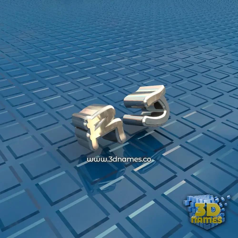 r j in Blue Bling style - 3D name wallpaper