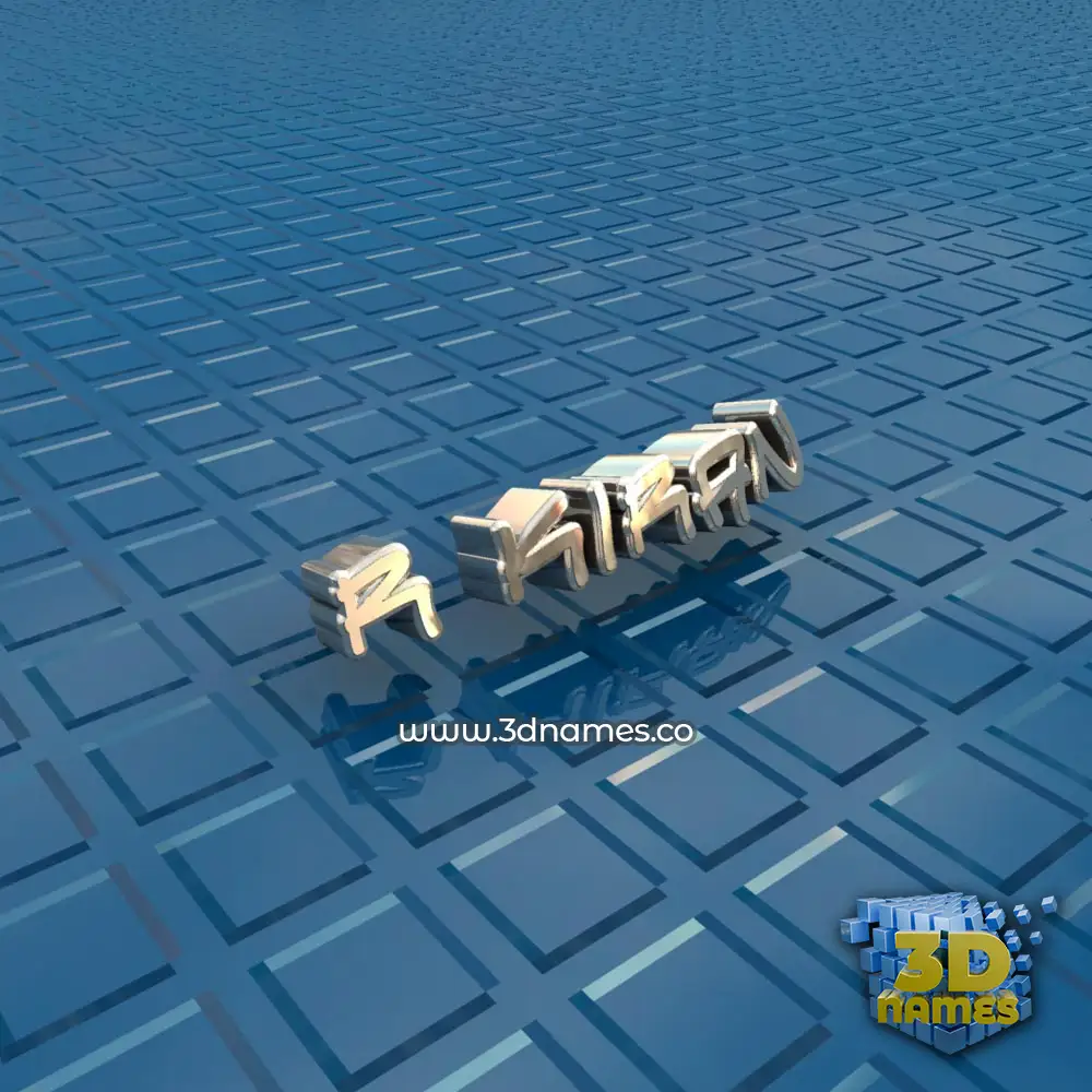 r kiran in Blue Bling style - 3D name wallpaper