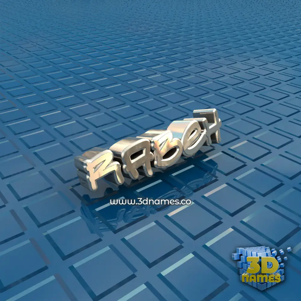 rabeh in Blue Bling style - 3D name wallpaper