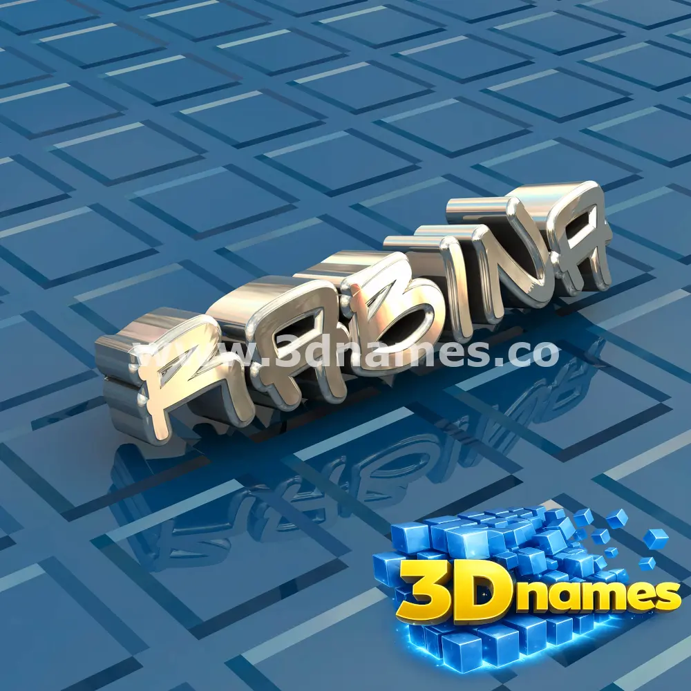 rabina in Blue Bling style - 3D name wallpaper