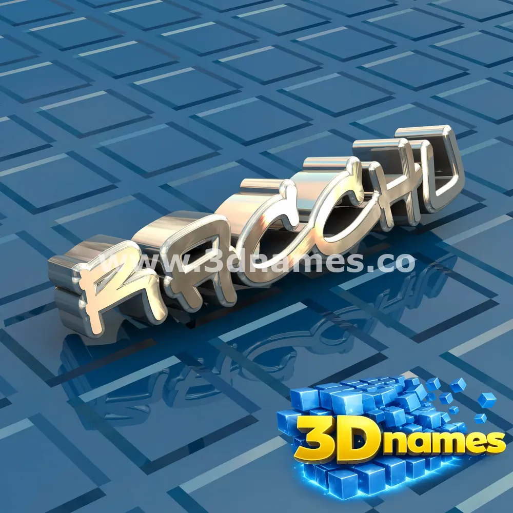 racchu in Blue Bling style - 3D name wallpaper