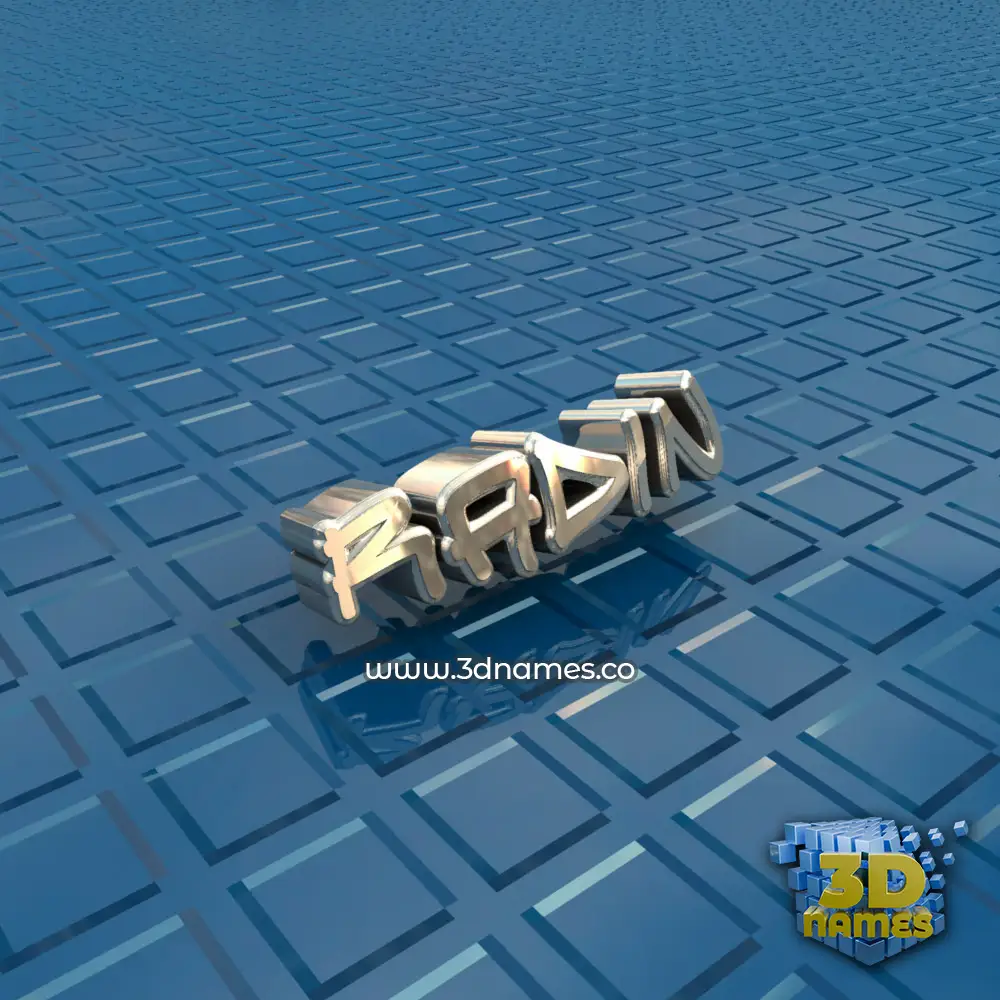 radin in Blue Bling style - 3D name wallpaper