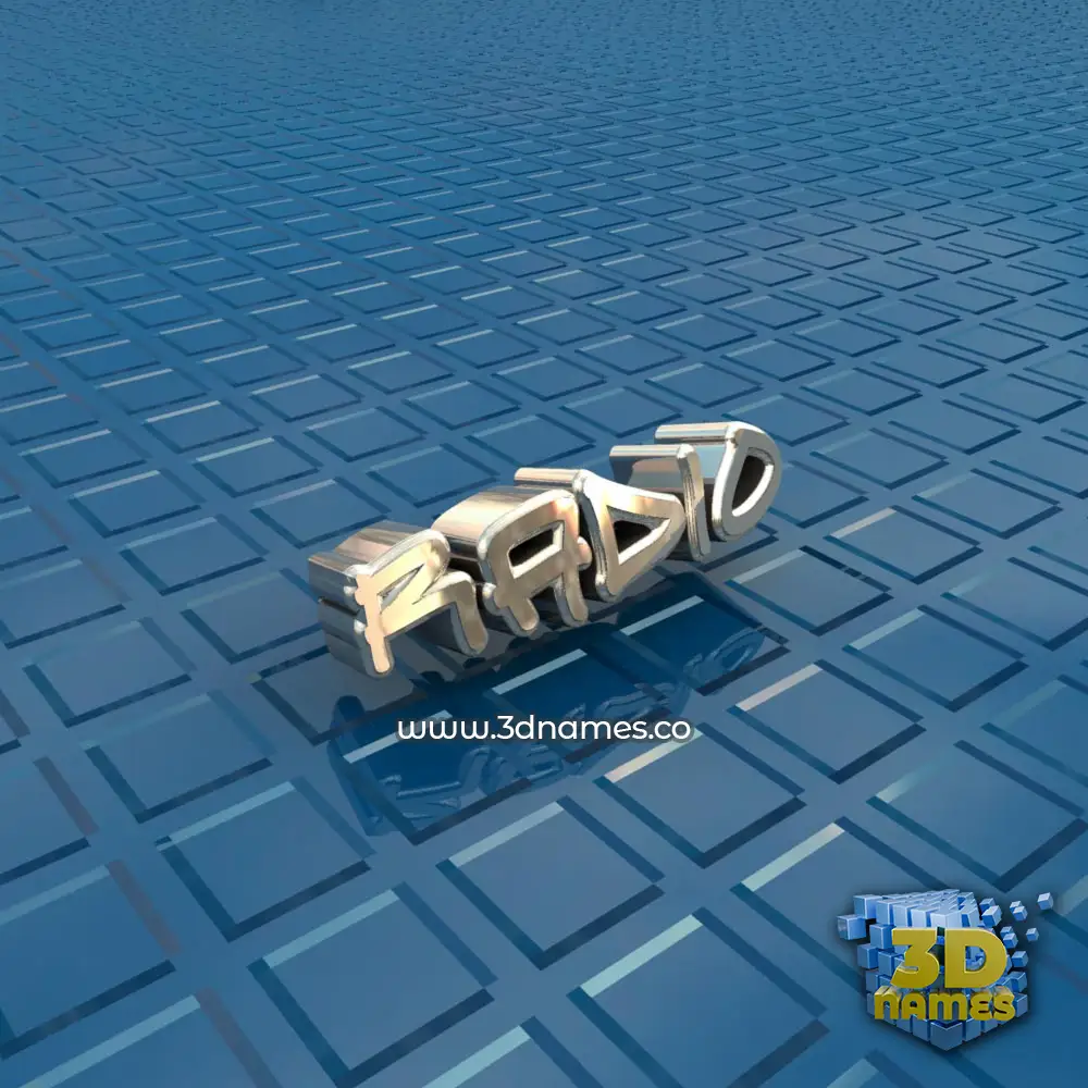 radio in Blue Bling style - 3D name wallpaper