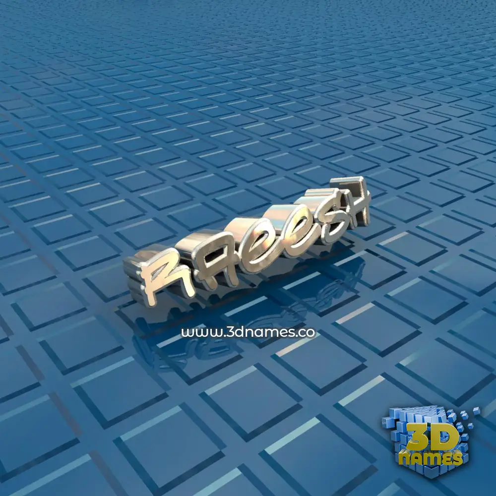 raeesh in Blue Bling style - 3D name wallpaper