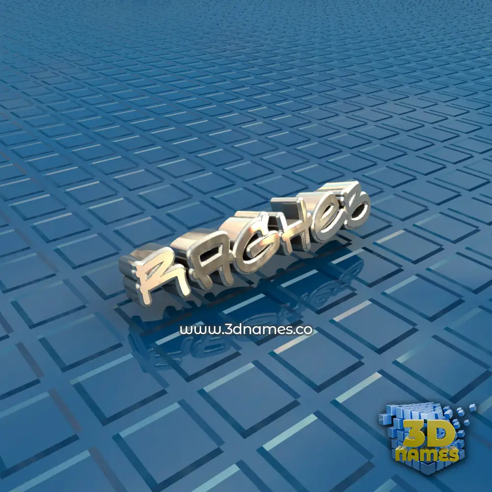 ragheb in Blue Bling style - 3D name wallpaper