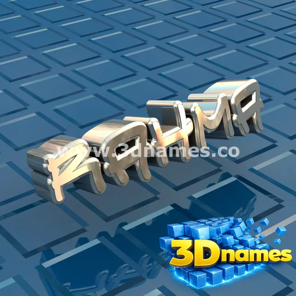 rahma in Blue Bling style - 3D name wallpaper
