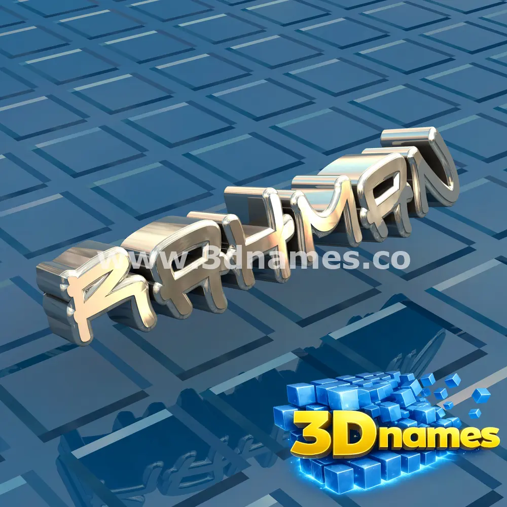 rahman in Blue Bling style - 3D name wallpaper