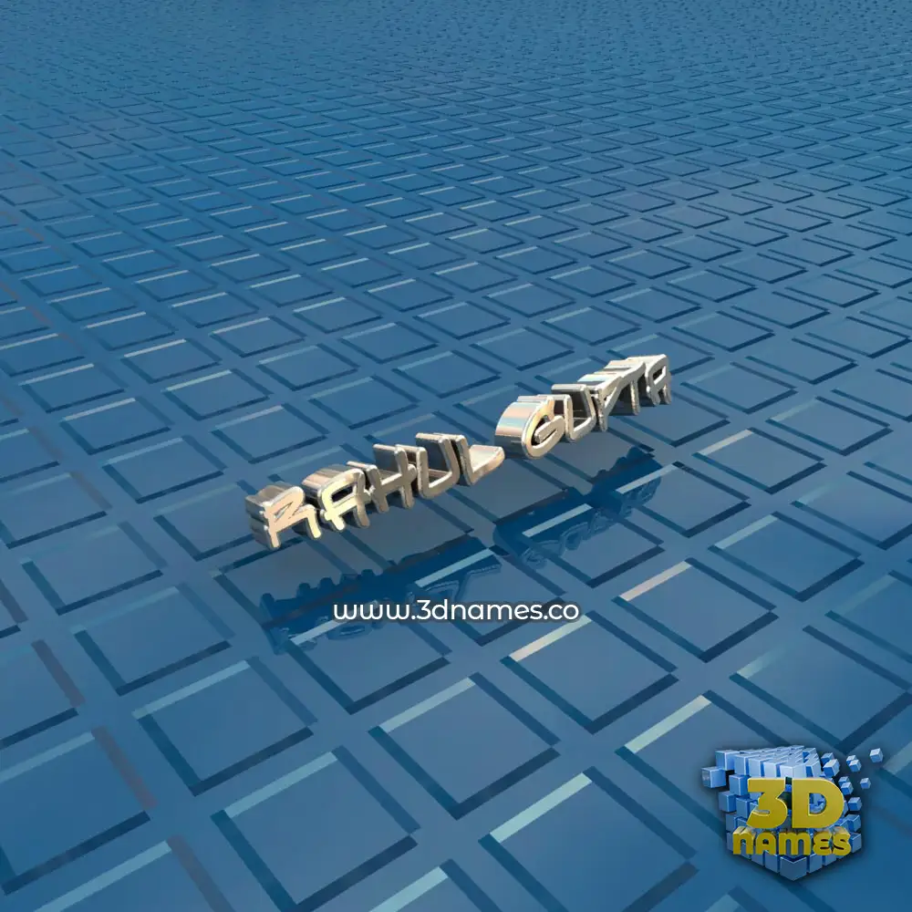 rahul gupta in Blue Bling style - 3D name wallpaper