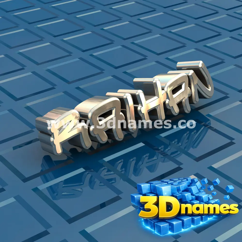 raihan in Blue Bling style - 3D name wallpaper
