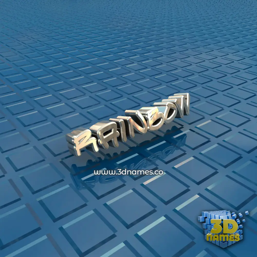 rainbow in Blue Bling style - 3D name wallpaper