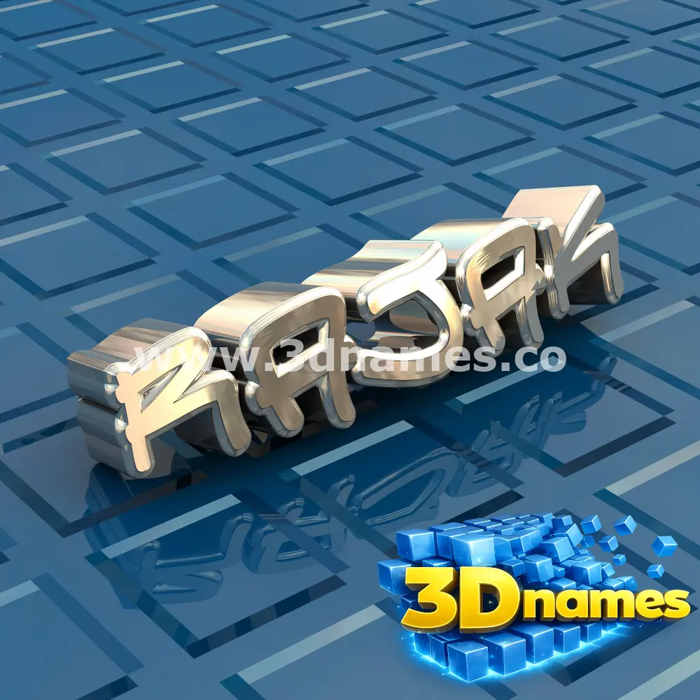 rajak in Blue Bling style - 3D name wallpaper
