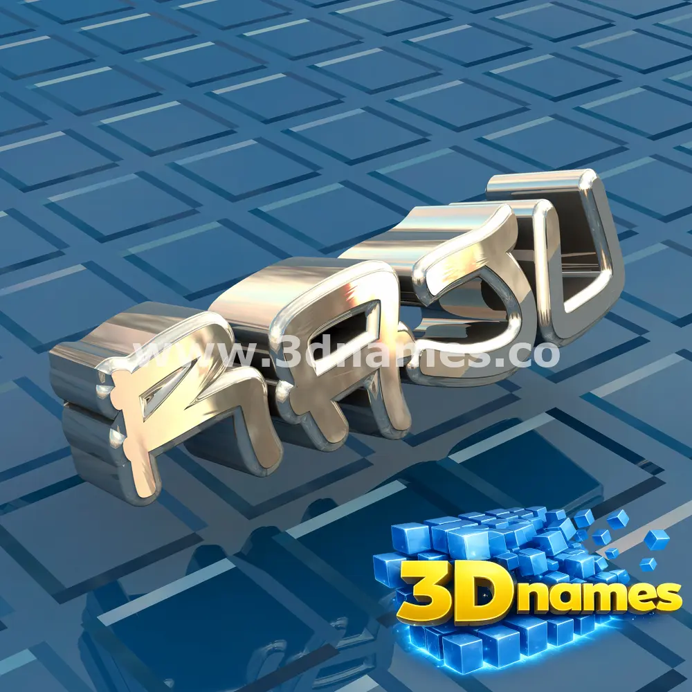 raju in Blue Bling style - 3D name wallpaper