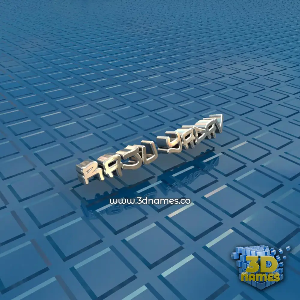 raju yadav in Blue Bling style - 3D name wallpaper