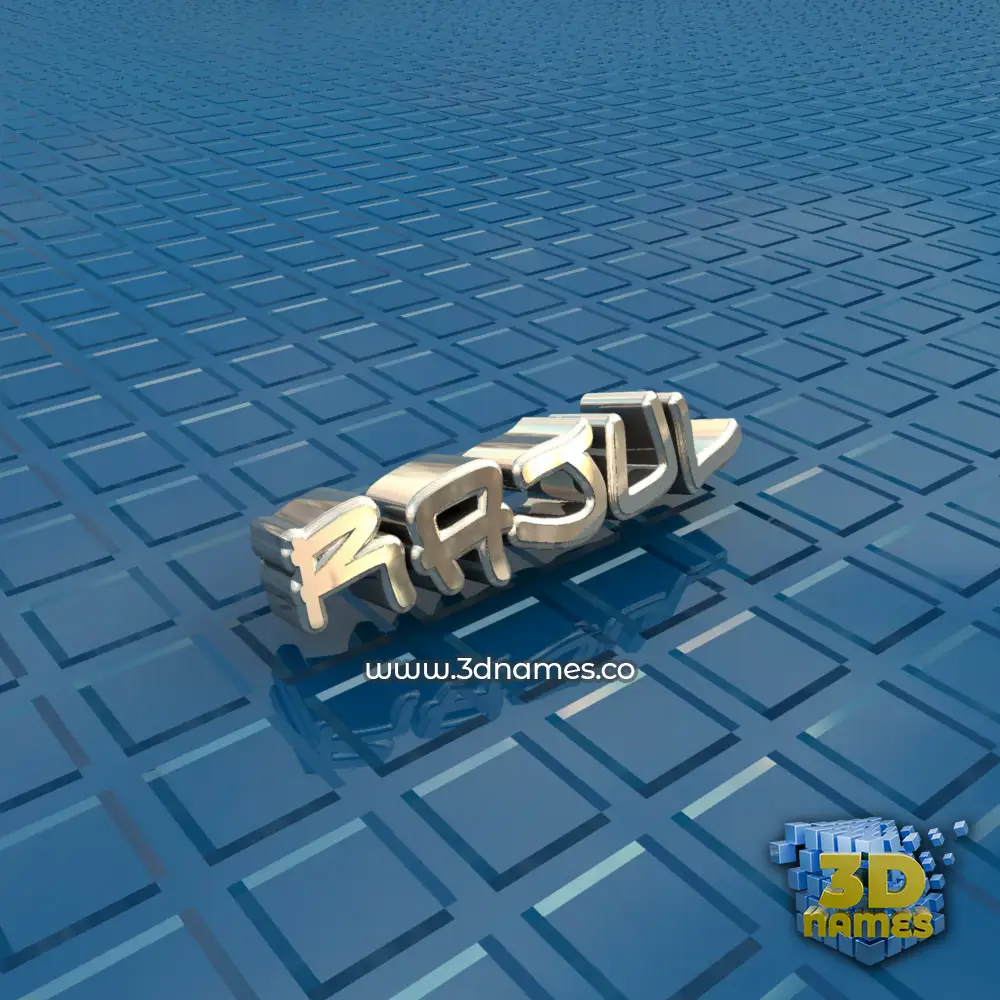 rajul in Blue Bling style - 3D name wallpaper