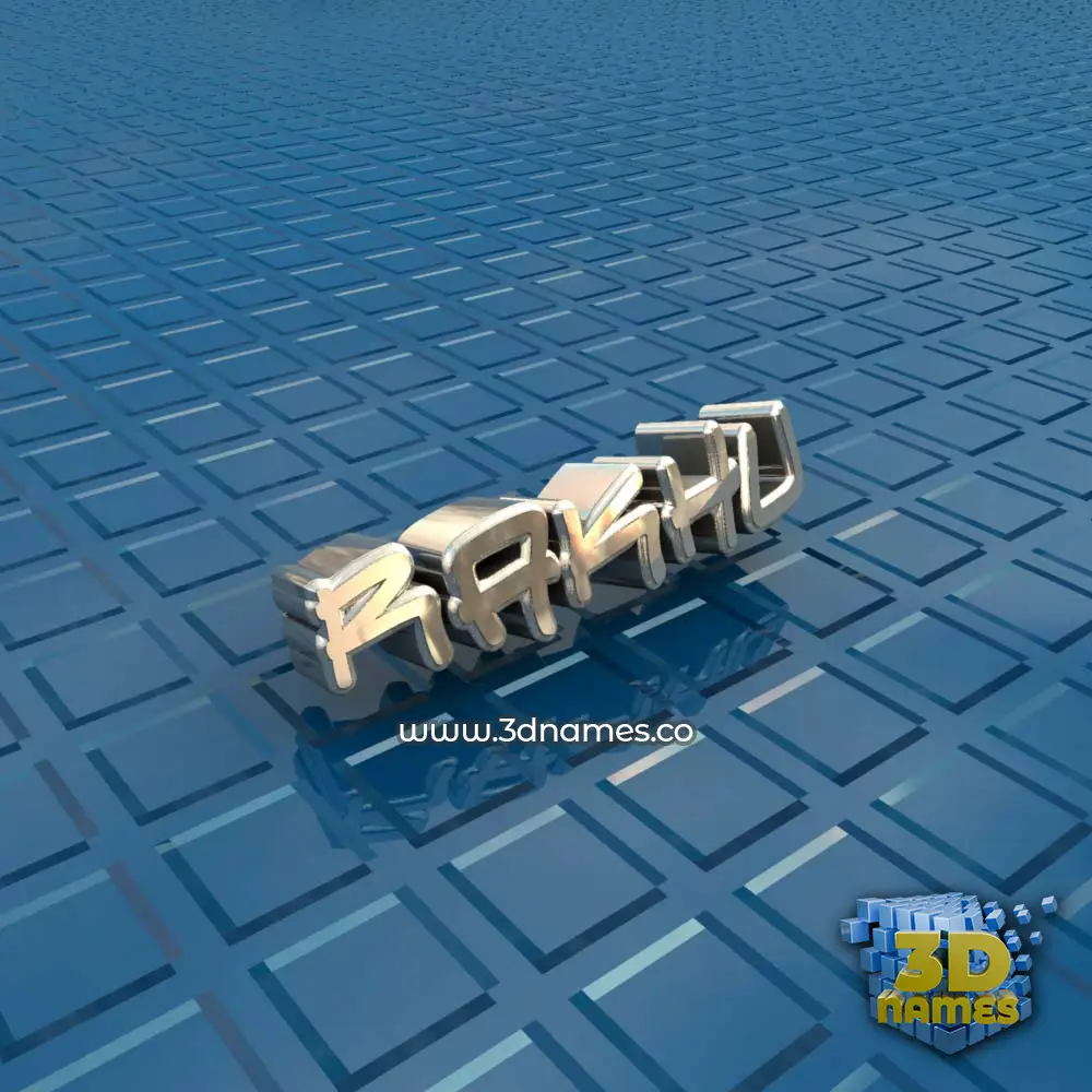 rakhu in Blue Bling style - 3D name wallpaper