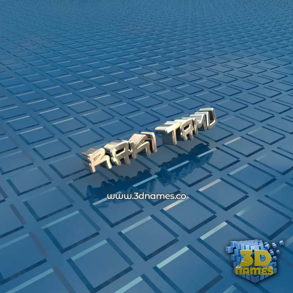raki tamu in Blue Bling style - 3D name wallpaper