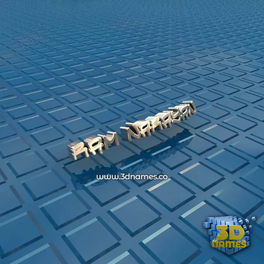 ram narayan in Blue Bling style - 3D name wallpaper