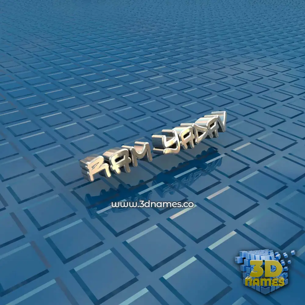 ram yadav in Blue Bling style - 3D name wallpaper