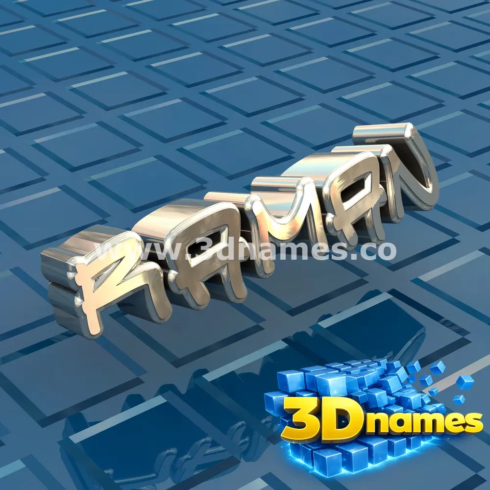 raman in Blue Bling style - 3D name wallpaper