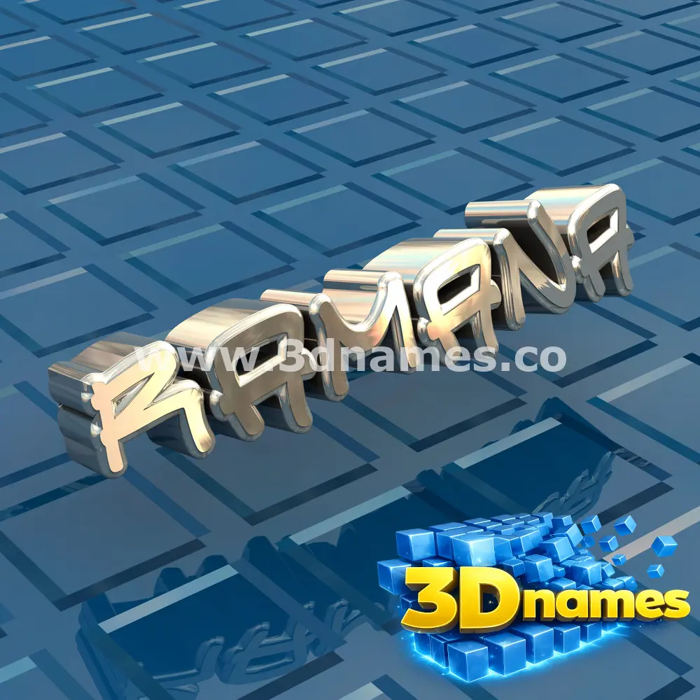 ramana in Blue Bling style - 3D name wallpaper