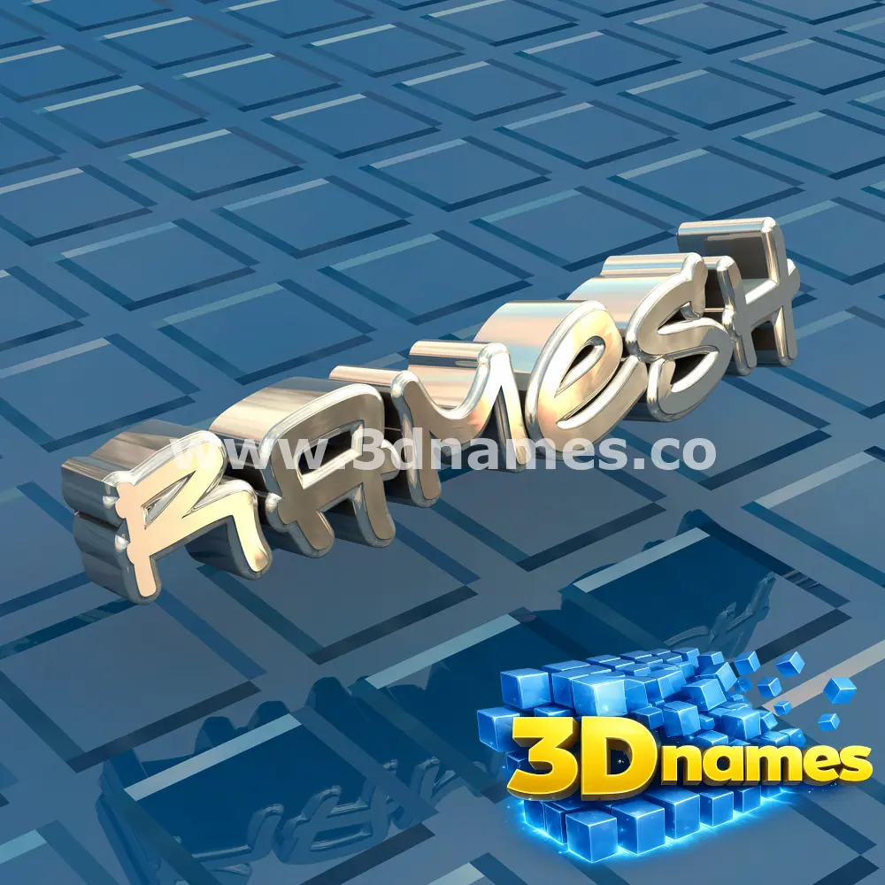 ramesh in Blue Bling style - 3D name wallpaper
