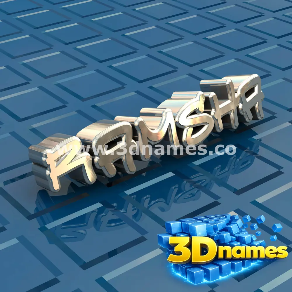ramsha in Blue Bling style - 3D name wallpaper