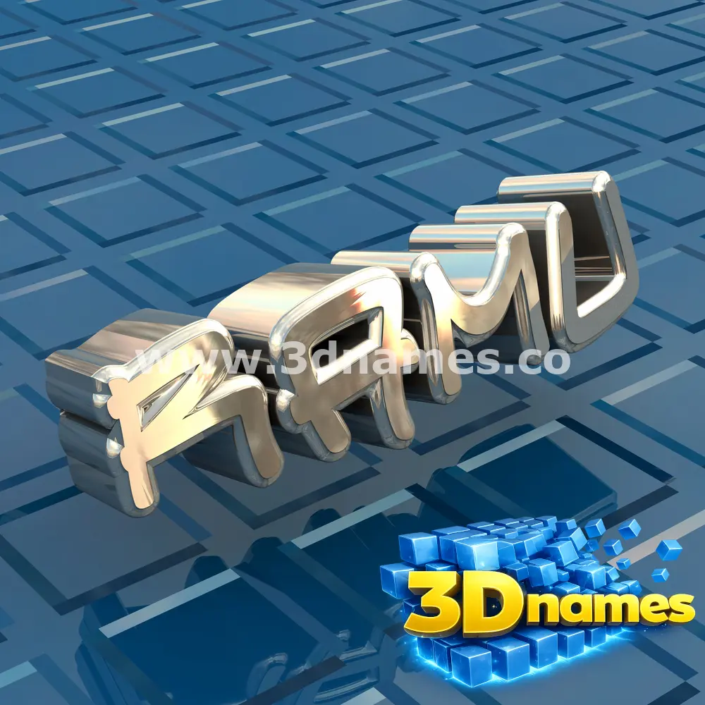 ramu in Blue Bling style - 3D name wallpaper