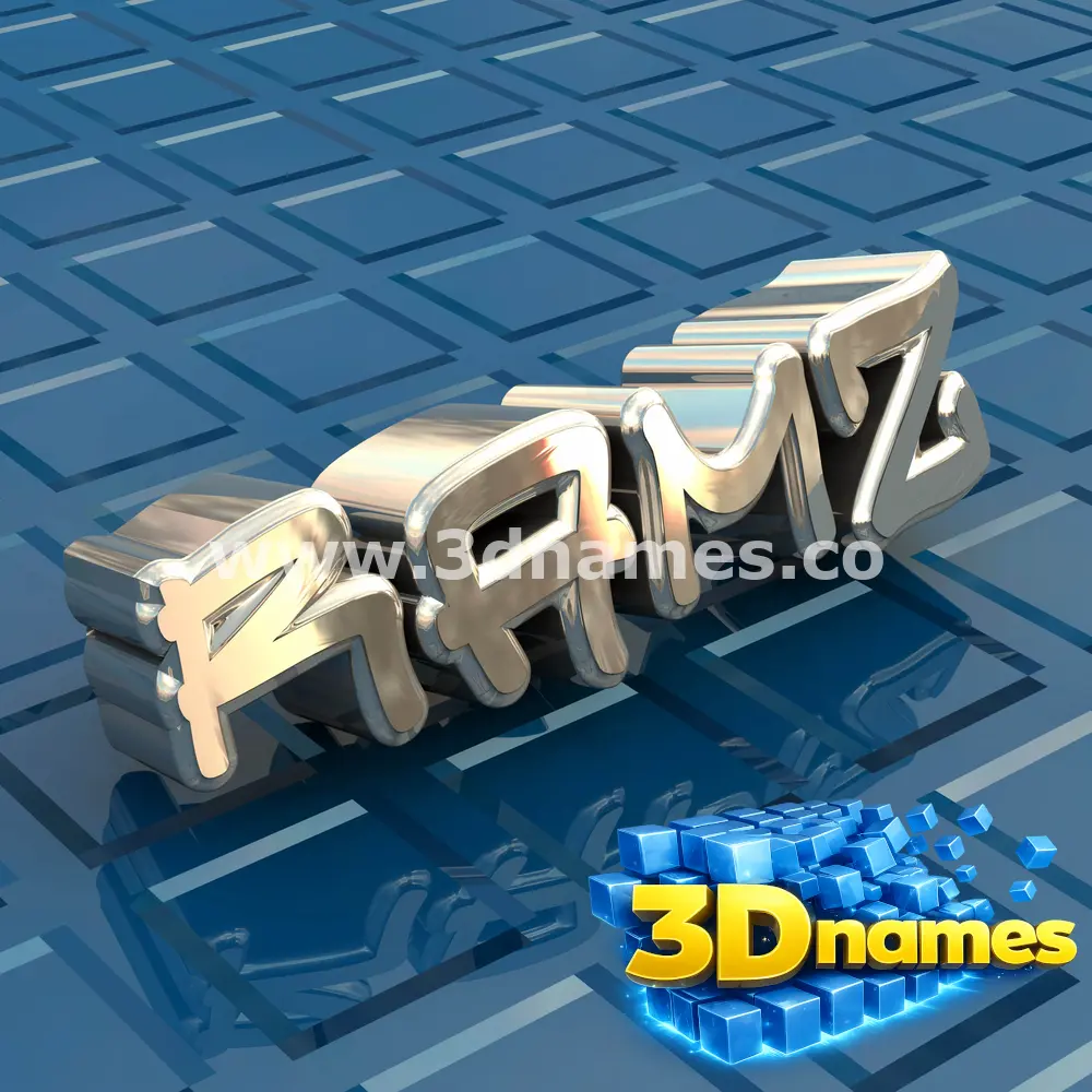 ramz in Blue Bling style - 3D name wallpaper