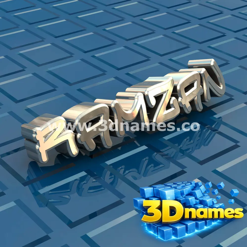 ramzan in Blue Bling style - 3D name wallpaper