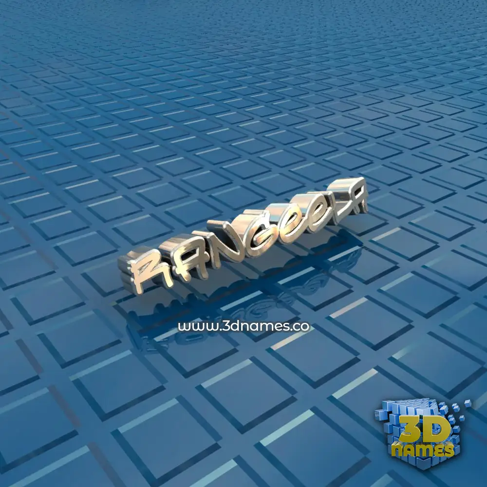 rangeela in Blue Bling style - 3D name wallpaper