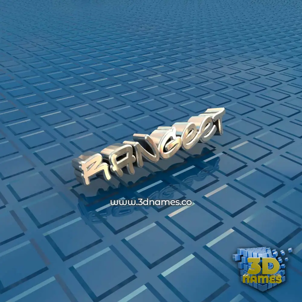 rangeet in Blue Bling style - 3D name wallpaper