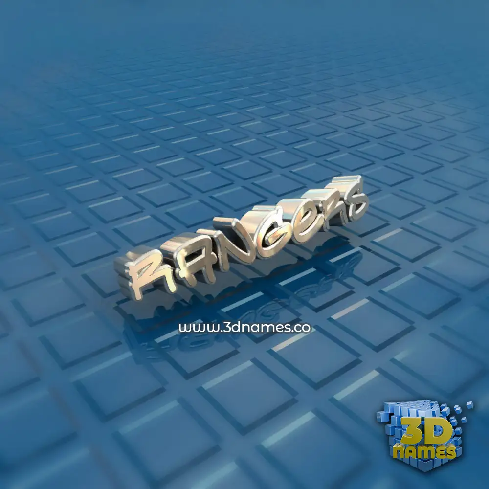 rangers in Blue Bling style - 3D name wallpaper