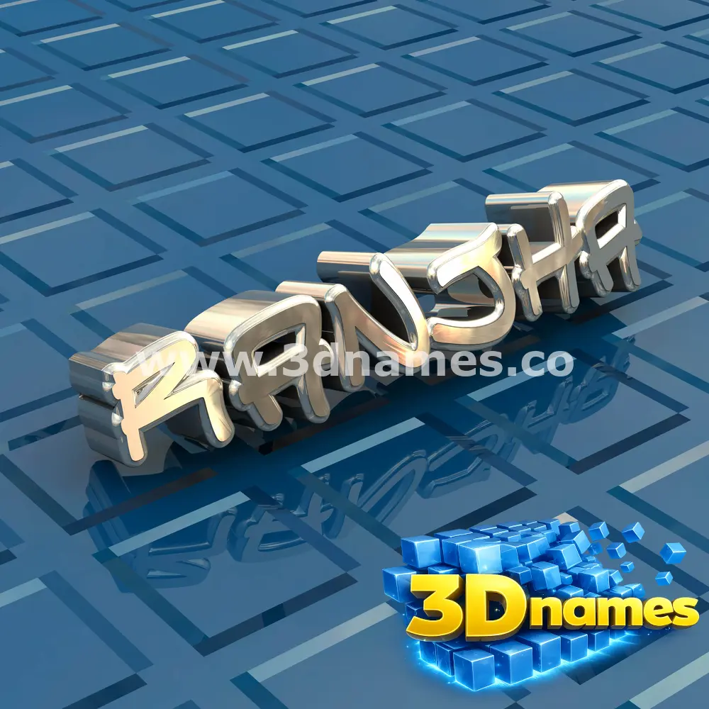 ranjha in Blue Bling style - 3D name wallpaper