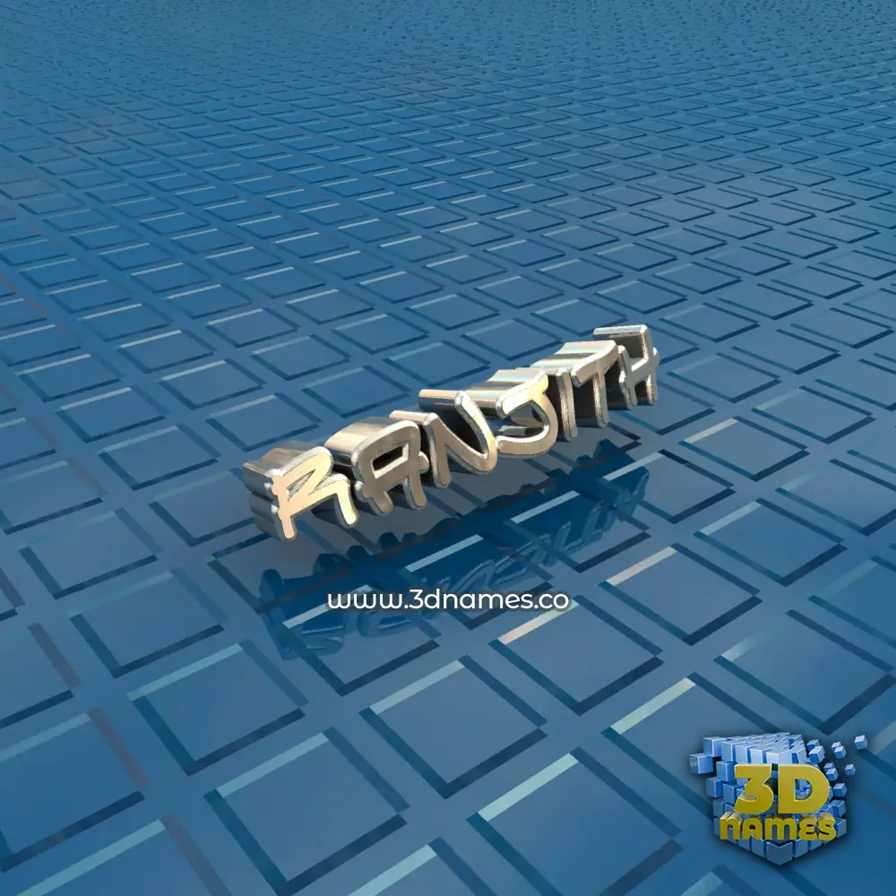 ranjith in Blue Bling style - 3D name wallpaper