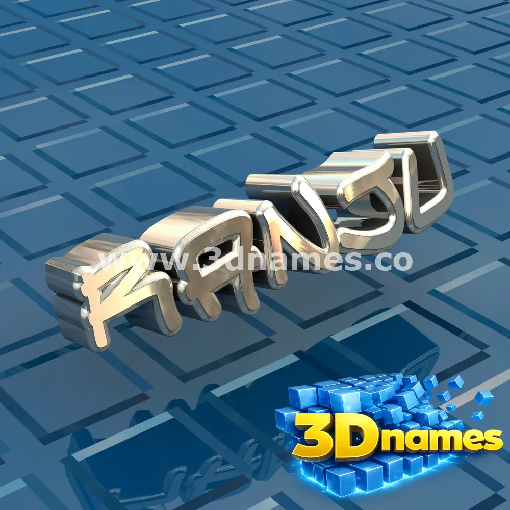 ranju in Blue Bling style - 3D name wallpaper