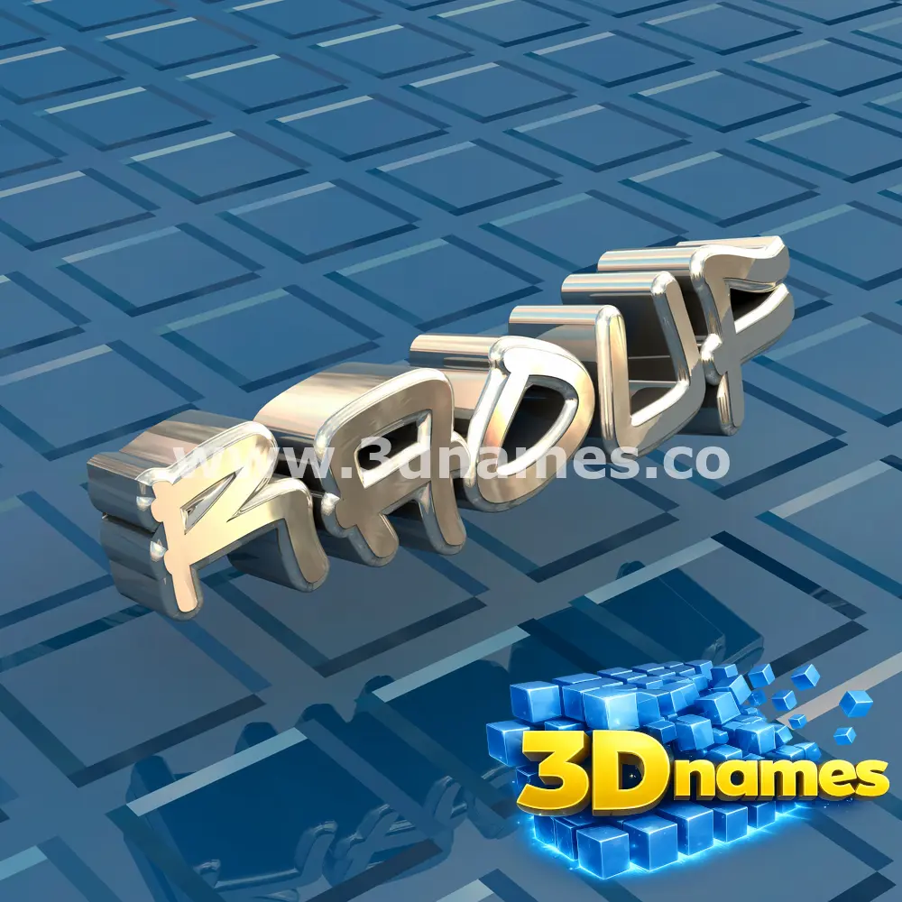 raouf in Blue Bling style - 3D name wallpaper
