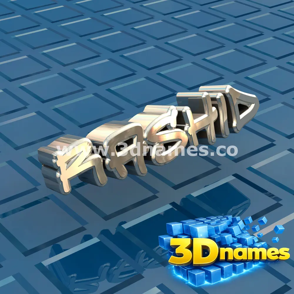 rashid in Blue Bling style - 3D name wallpaper