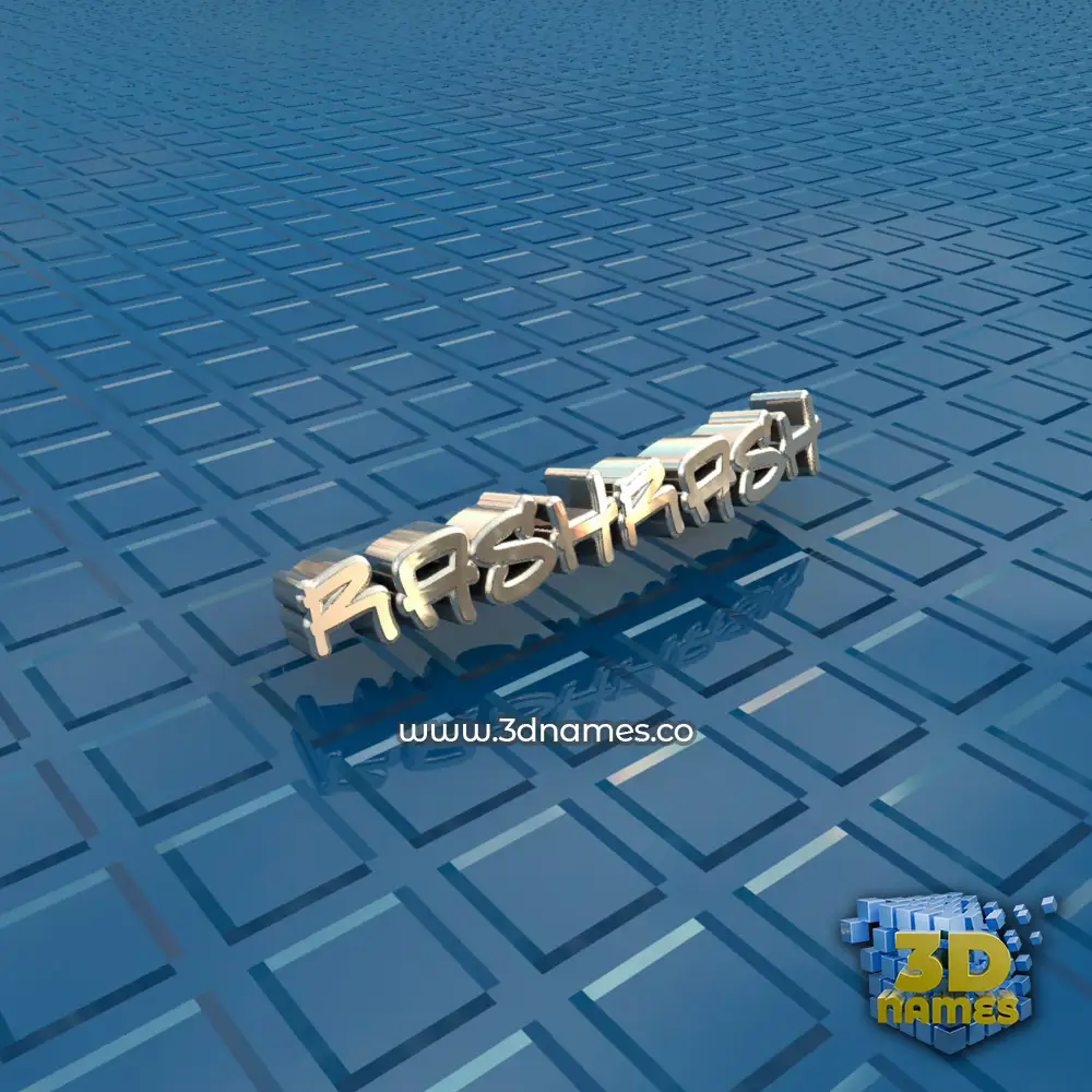 rashrash in Blue Bling style - 3D name wallpaper