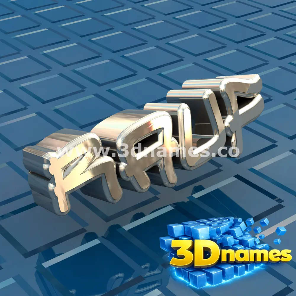 rauf in Blue Bling style - 3D name wallpaper