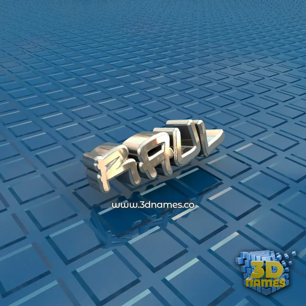 raul in Blue Bling style - 3D name wallpaper