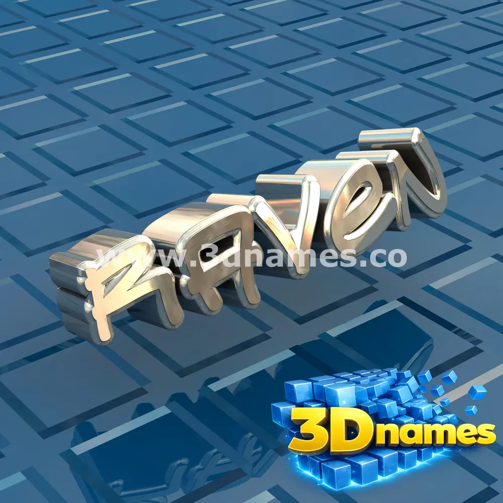 raven in Blue Bling style - 3D name wallpaper