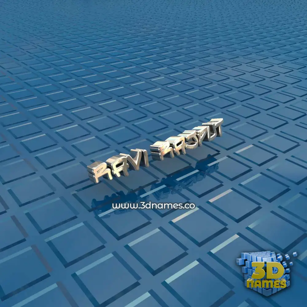 ravi rajput in Blue Bling style - 3D name wallpaper
