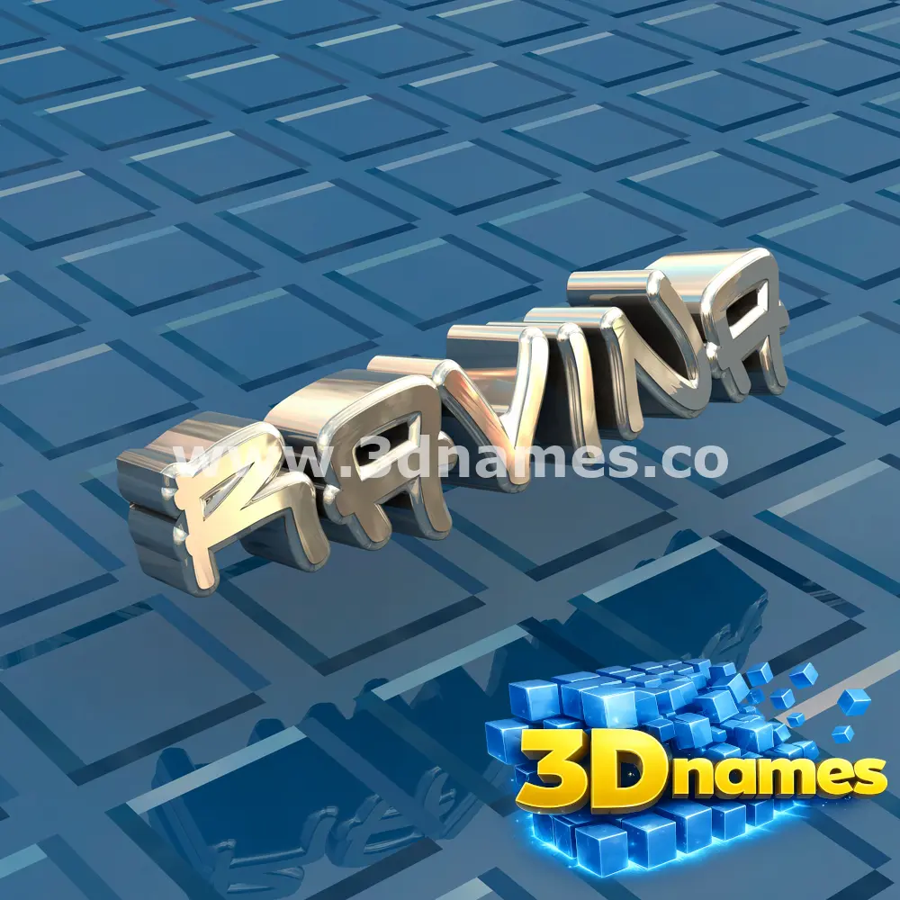 ravina in Blue Bling style - 3D name wallpaper