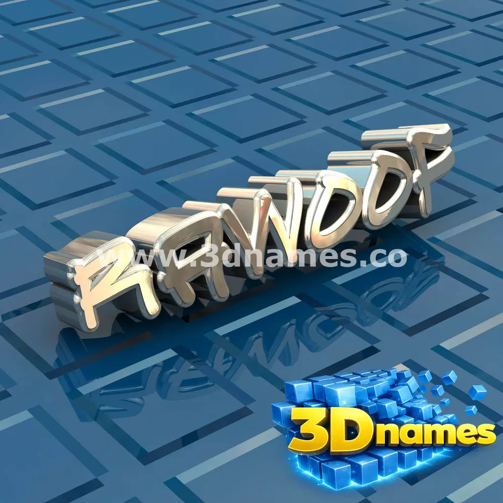 rawoof in Blue Bling style - 3D name wallpaper